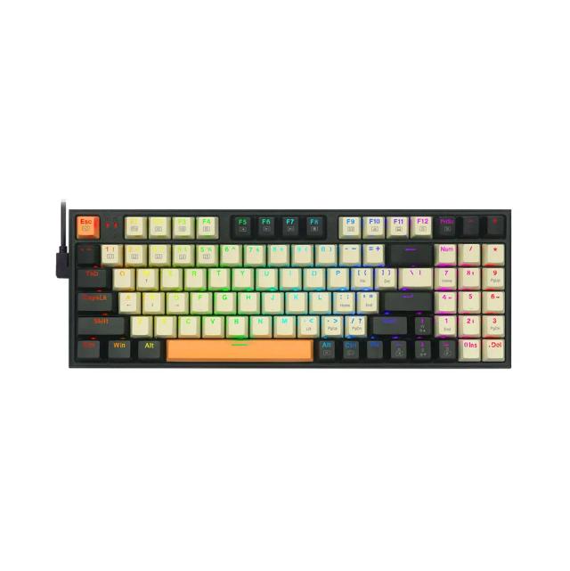 Redragon Kitava K636CLO-RGB Wired Mechanical Gaming Keyboard with RGB Backlit, 94 Keys, Programmable Macro Editing, Numeric Pad, Red Switches, Compact Keyboard Mechanical for Pc Mac Ipad