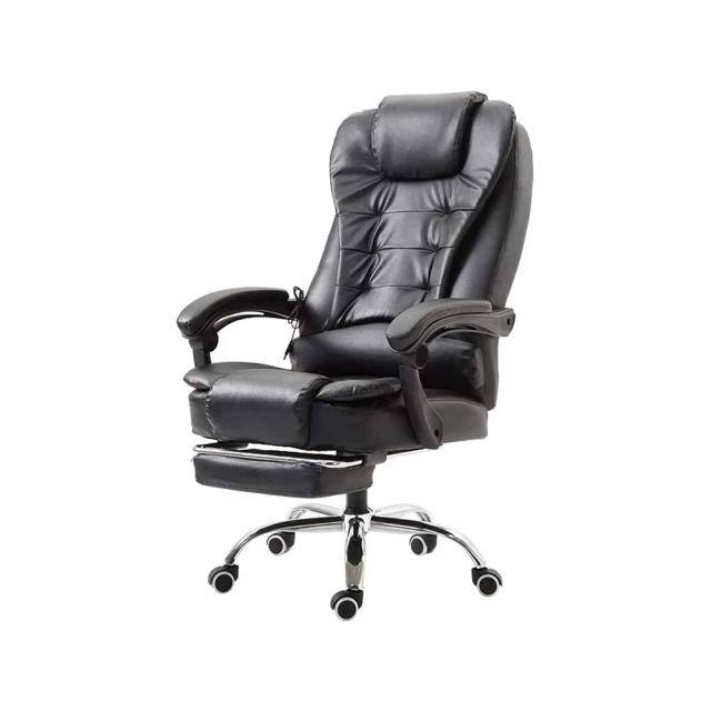 Boss Chair Office Chair Leather High Back Ergonomic High Adjustable Gaming Chairs with Footrest and Armrest Home Office Desk Chairs - Black