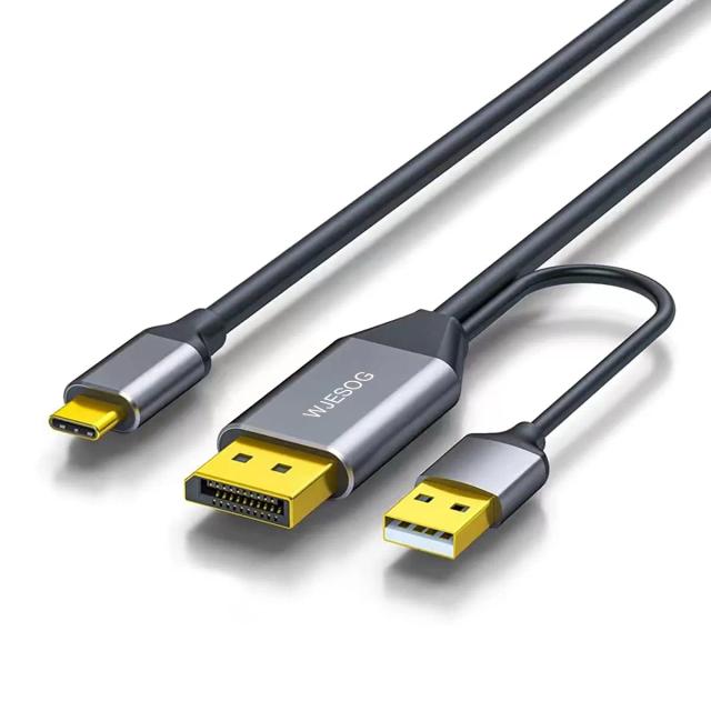 DisplayPort to USB C Cable 6.6ft 4K@60Hz with USB Cable Adapter Support Touch with Nreal Air VR, MacBook Pro/Air 2020/2018, iPad Pro/Air, XPS Open Box