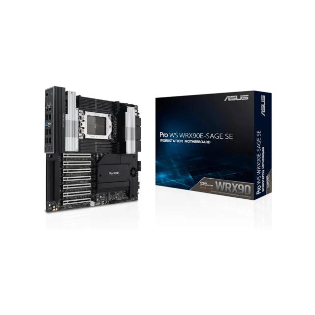 ASUS Pro WS WRX90E-SAGE SE EEB Workstation motherboard, AMD Ryzen™ Threadripper™ PRO 7000 WX-Series, ECC R-DIMM DDR5, 32 power-stage,7xPCIe 5.0x16, PCIe 5.0 M.2, 10Gb & 2.5Gb LAN, multi-GPU support