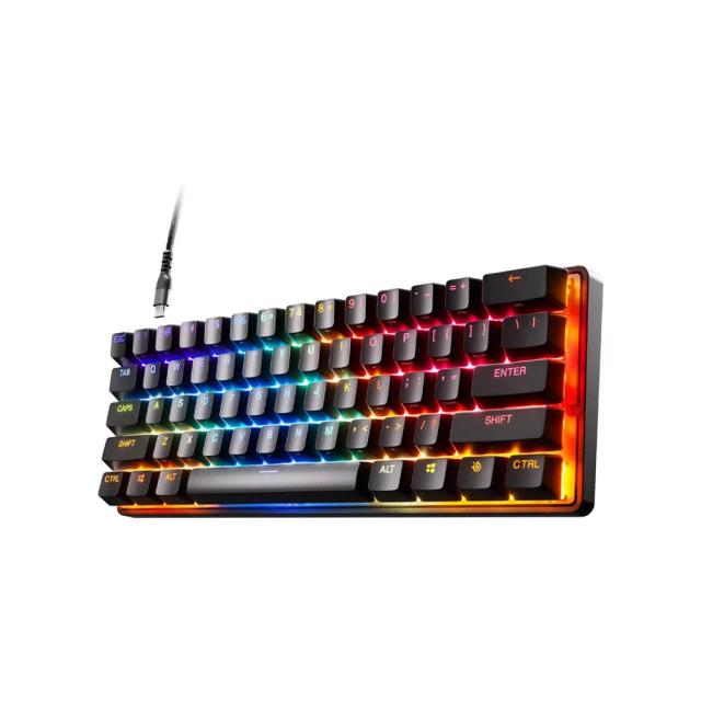 SteelSeries Apex 9 Mini – HotSwap Optical Mini Keyboard – 60% Compact Design – Optical Switches – RGB Customization – Aluminum Alloy Frame – Double Shot PBT Keycap