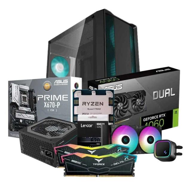 Mid-Range Gaming PC Build Offer NO.436 (Ryzen 9 7900X, 32GB RAM 6000MHz, RTX 4060 OC 8GB, 1TB NVMe SSD)