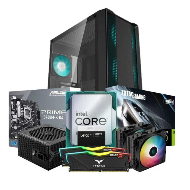 Low-End Gaming PC Build Offer NO.527 (Intel Core i7-13700KF, 16GB RAM 3600MHz, RTX 4060 8GB, 1TB NVMe SSD)