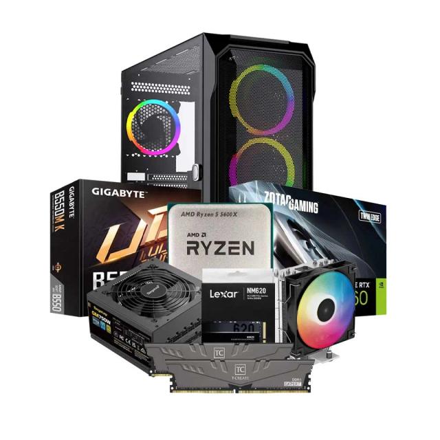 Low-End Gaming PC Build Offer NO.297 (AMD Ryzen 5 5600X, 16GB RAM 3600MHz, RTX 4060 8GB, 1TB NVMe SSD)