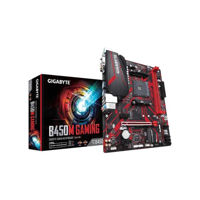 Gigabyte AMD B450M Gaming mATX Motherboard with Hybrid Digital PWM, GIGABYTE Gaming LAN with Bandwidth Management, 64GB-3600Mhz, PCIe Gen3 x4 M.2, 7-colors RGB LED Strips Support, Anti-Sulfur Resistors Design