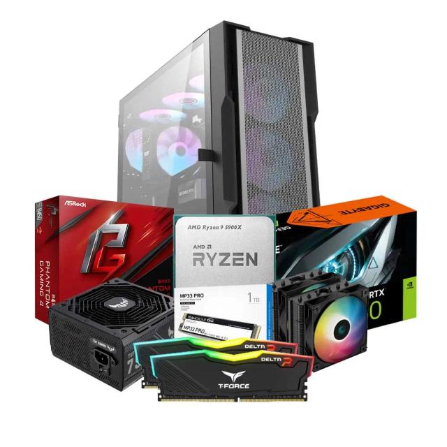 Mid-Range Gaming PC Build Offer NO.630 (Ryzen 9 5900X, 32GB RAM 3200MHz, RTX 4070 OC 12GB, 1TB NVMe SSD)