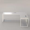 Custom Desk DK L245R White V2 (245-100*75*79, Ballon Press Surface, 500KG max load)