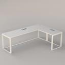 Custom Desk DK L245R White V2 (245-100*75*79, Ballon Press Surface, 500KG max load)