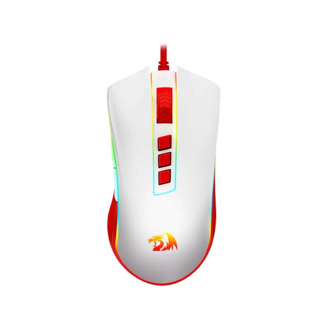 Redragon Cobra M711C, Optical Sensor, 16.8m RGB Color Backlit, 12400DPI, 8 Buttons, White and Red - Wired