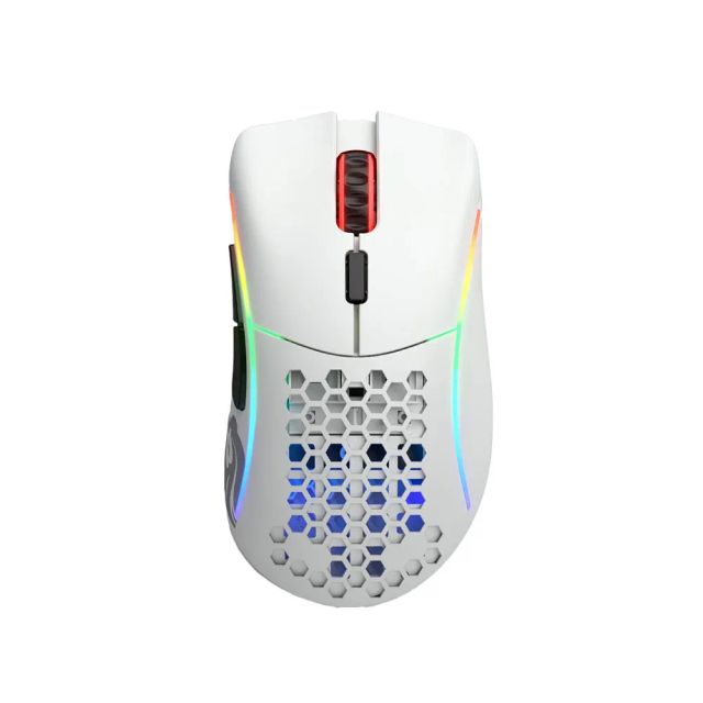 Glorious Model D Minus Wireless Gaming Mouse  - 69g Lightweight Wireless Mouse - Ergonomic Mouse - Honeycomb Mouse - White Wireless Gaming Mouse - Matte White
