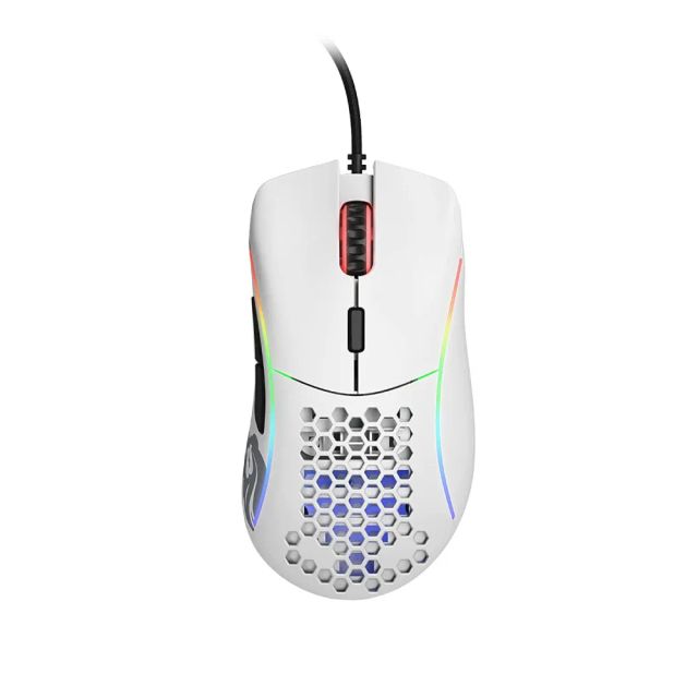 Glorious Model D Honeycomb Mouse - 12k DPI - Superlight RGB PC Mouse - 68g - Matte White Wired Mouse