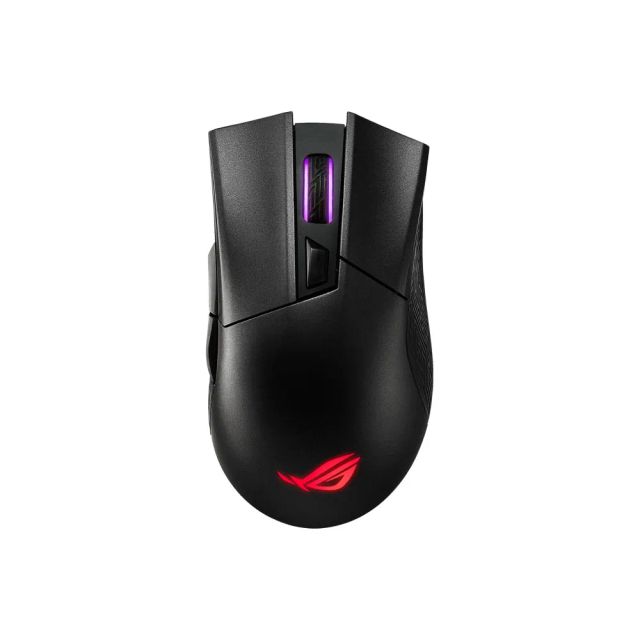 ASUS ROG Gladius II Wireless Optical Gaming Mouse for PC, Right-hand Grip, 12000 DPI Optical Sensor, 400 IPS, Omron Switches, 2.4GHz and Bluetooth, 6 Programmable Buttons, Aura Sync RGB Lighting, ROG Armoury II