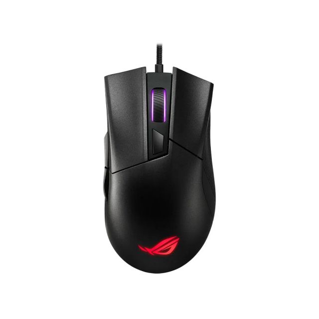ASUS ROG Gladius II Core Optical Gaming Mouse, Ergonomic Right-hand Grip, Lightweight PC Gaming Mouse, 6200 DPI Optical Sensor, Omron Switches, 6 Buttons , Aura Sync RGB Lighting, Wired