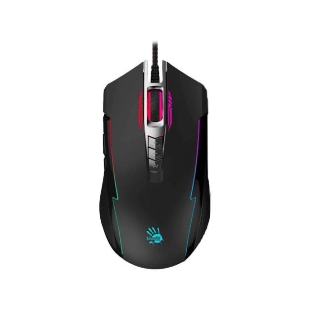 Bloody P93 Light Strike, 5k CPI, RGB Animation Gaming, MouseLeft & Right Handed Fit, Black, Wired