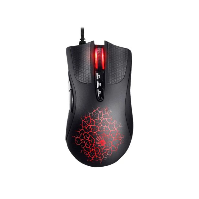 Bloody A90 Light Strike Gaming Mouse - 6200 CPI, Black, Wired