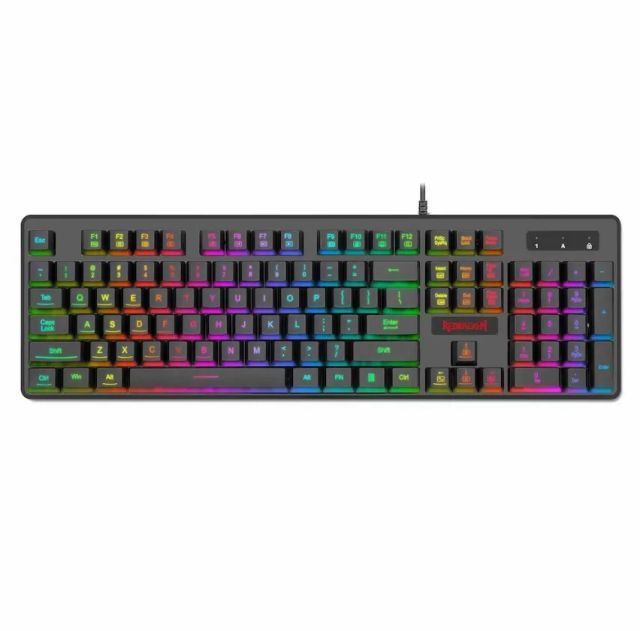 Redragon Dyaus K509 Wired Semi Mechanical Gaming Keyboard with 7 RGB Backlit Colors on Keys & Without Edge Side Light Illumination (Black)