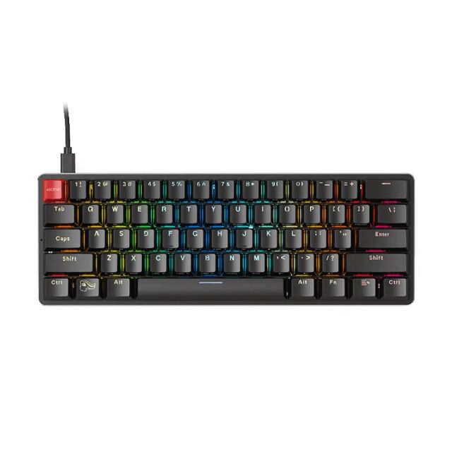 Glorious GMMK Gateron Modular RGB Mechanical Gaming Keyboard – 60% Compact Size (Brown Switches – Black, Wired)
