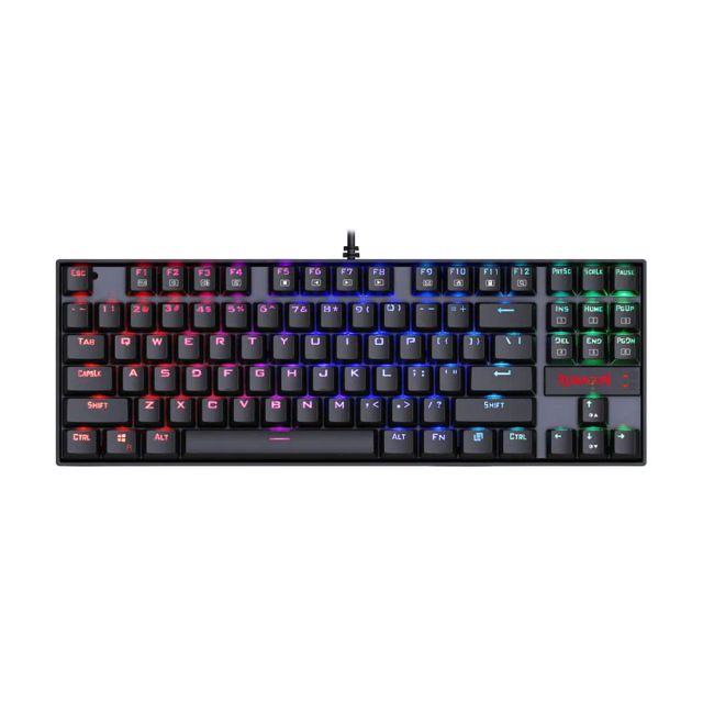 Redragon KUMARA K552RGB-1 Mechanical Gaming Keyboard 87 Key Blue Switches RGB LED Backlit Wired with Anti-Dust Proof Switches for Windows PC (Black)