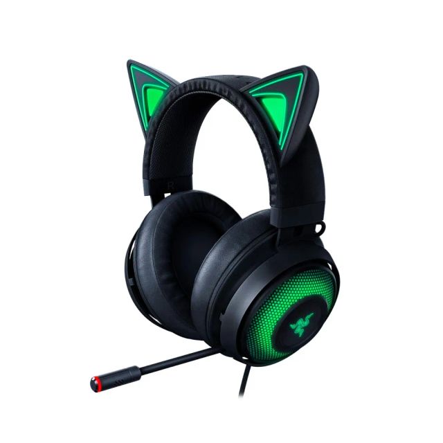 Razer Kraken Kitty Edition - RGB USB Gaming Headset THX Spatial, 7.1 Spatial Surround Sound - Chroma RGB Lighting - Retractable Active Noise Cancelling Mic - Lightweight Aluminum Frame - for PC - Black