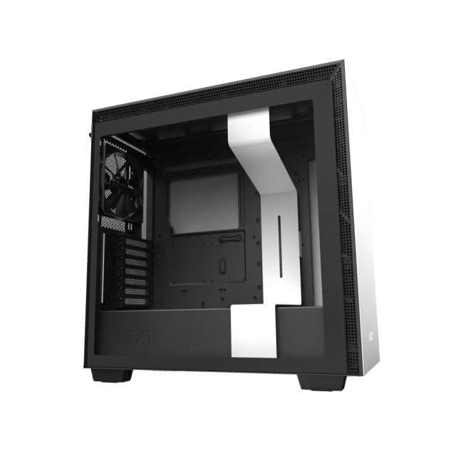 NZXT H710 - ATX Mid Tower PC Gaming Case - Front I/O USB Type-C Port - Quick-Release Tempered Glass Side Panel - Cable Management System - Water-Cooling Ready - White/Black