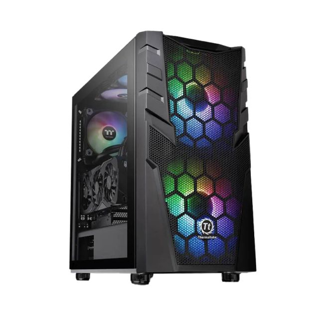 Thermaltake Commander C32 TG Motherboard Sync ARGB ATX Mid Tower Computer Chassis with 2 200mm ARGB 5V Motherboard Sync RGB Front Fans + 1 120mm Rear Black Fan Pre-Installed