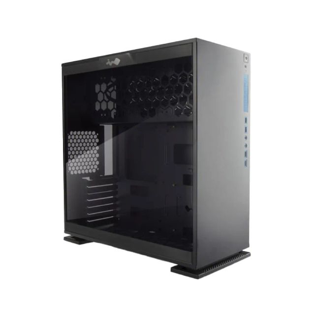 InWin 303 Black ATX Mid Tower Computer Case with Tempered Glass, Black