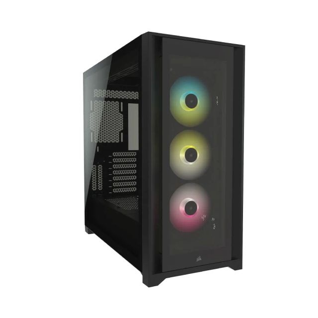 Corsair iCUE 5000X RGB Tempered Glass Mid-Tower ATX PC Smart Case - Black