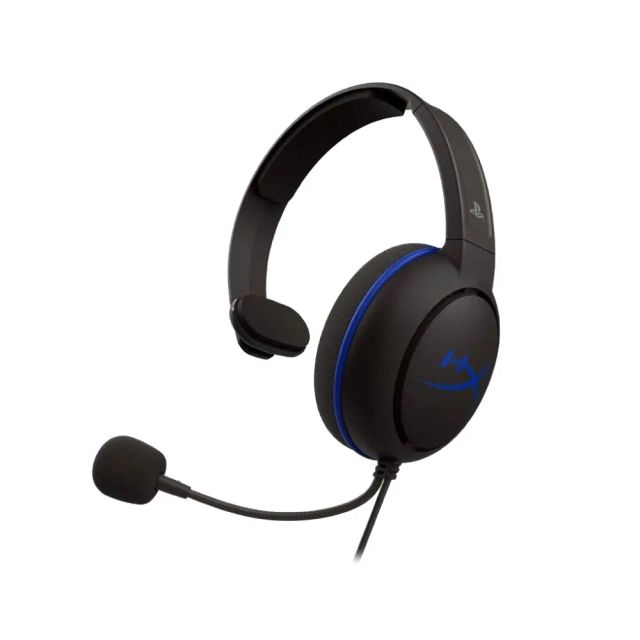 HyperX Cloud Chat Headset – Official PlayStation Licensed for PS4, Clear Voice Chat, 40mm Driver, Noise-Cancellation Microphone, Pop Filter, In-Line Audio CONTROLS, 3.5mm, Lightweight, Reversible, Black