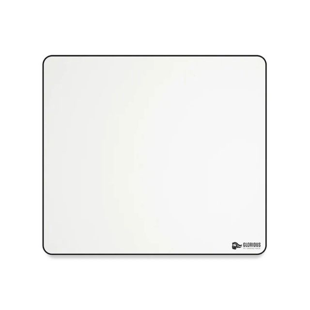 Glorious XL Heavy PRO Gaming Mouse Pad for Desk - Rubber Base Computer Mouse Mat - Durable Mouse Mat - Cloth Mousepad with Stitched Edges - White Cloth Mousepad | 41 x 46 x 0.05 cm (GW-XL)