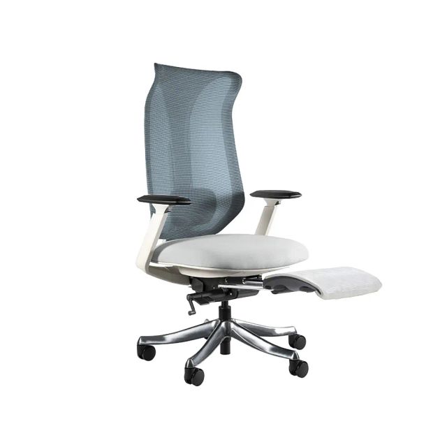 Premium Quality Office Chair with Foot Rest - Beige and Light Blue