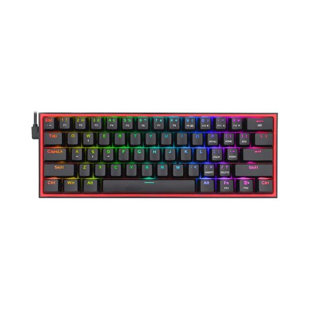 Redragon Fizz K617-RGB 60% Linear RED Switch, Wired Gaming Keyboard, 61 Keys Compact Mechanical Keyboard, Pro Driver & Software Supported, Black
