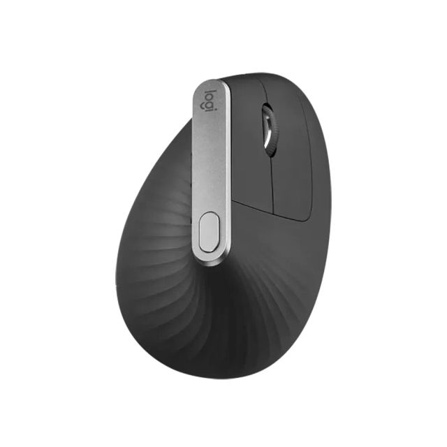 Logitech MX Vertical Wireless Mouse – Ergonomic Design Reduces Muscle Strain, Move Content Between 3 Windows and Apple Computers, Rechargeable, Graphite