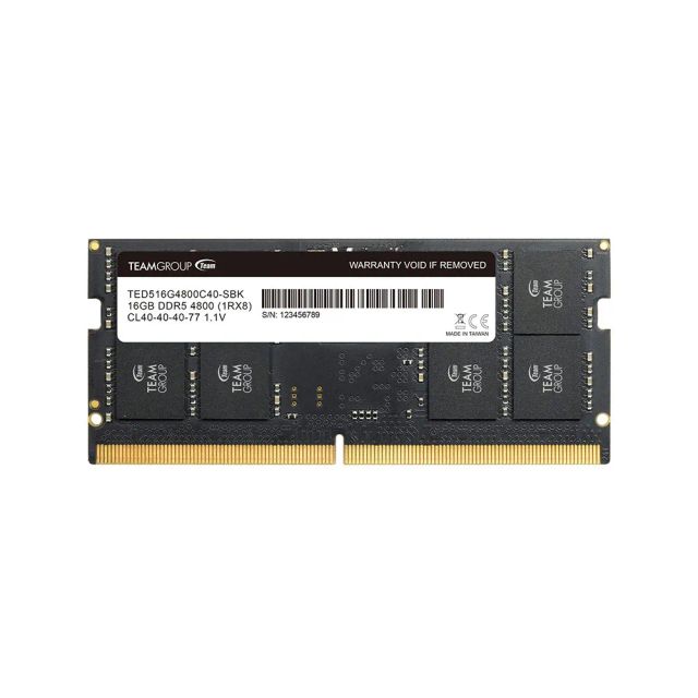 TEAMGROUP Elite SODIMM DDR5 16GB Single 4800MHz (PC5-38400) CL40 Non-ECC Unbuffered 1.1V 262 Pin Laptop Memory Module Ram