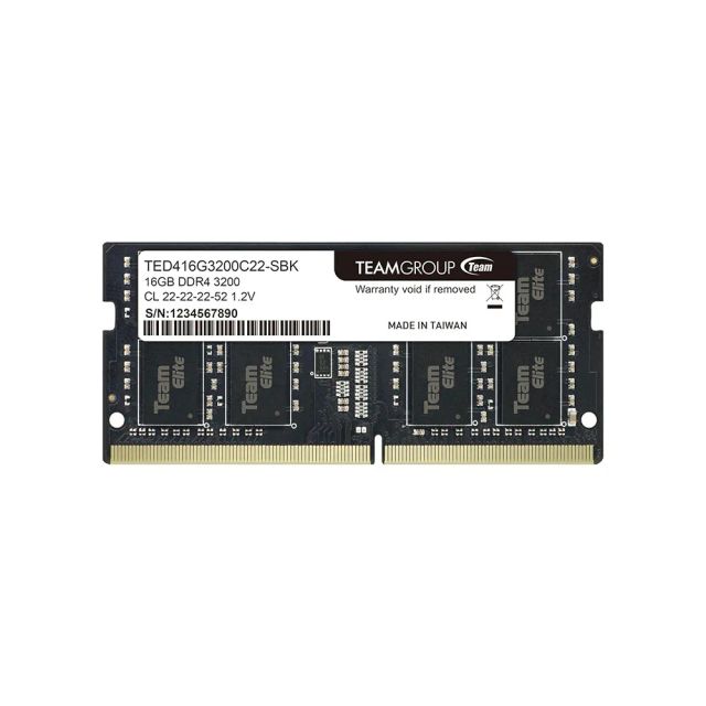 TEAMGROUP Elite DDR4 16GB Single 3200MHz PC4-25600 CL22 Unbuffered Non-ECC 1.2V SODIMM 260-Pin Laptop Notebook PC Computer Memory Module Ram