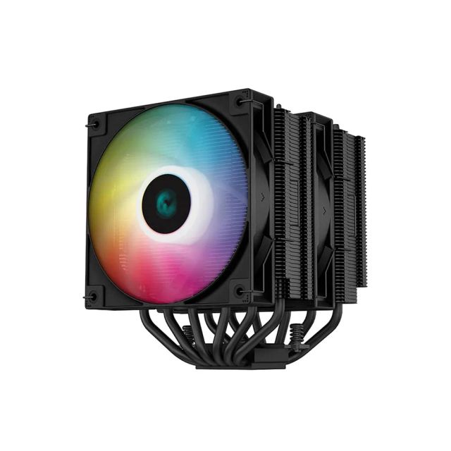 Deepcool AG620 BK ARGB Dual-Tower CPU Cooler 2X 120mm Fan, Six Copper Heat Pipes, Intel/AMD Support - Black