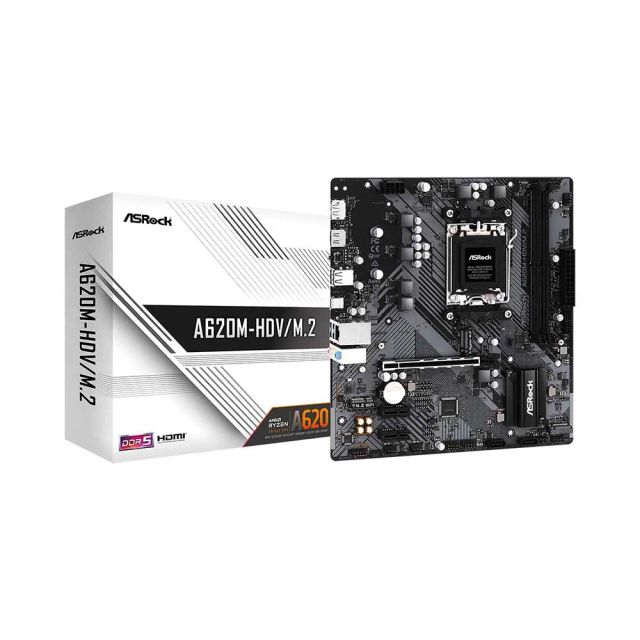 ASRock A620M-HDV/M.2, AM5 AMD Ryzen™ 7000 Series Processors Socket, DDR5 6400+ MHz (OC)