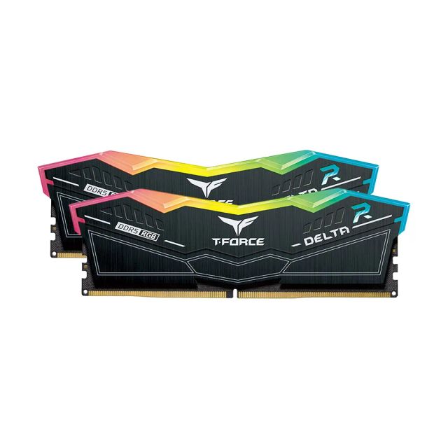 TEAMGROUP T-Force Delta RGB DDR5 Ram 32GB (2x16GB) 6000MHz Desktop Memory Module Ram for 600 700 Series Chipset, XMP 3.0 Ready - Black