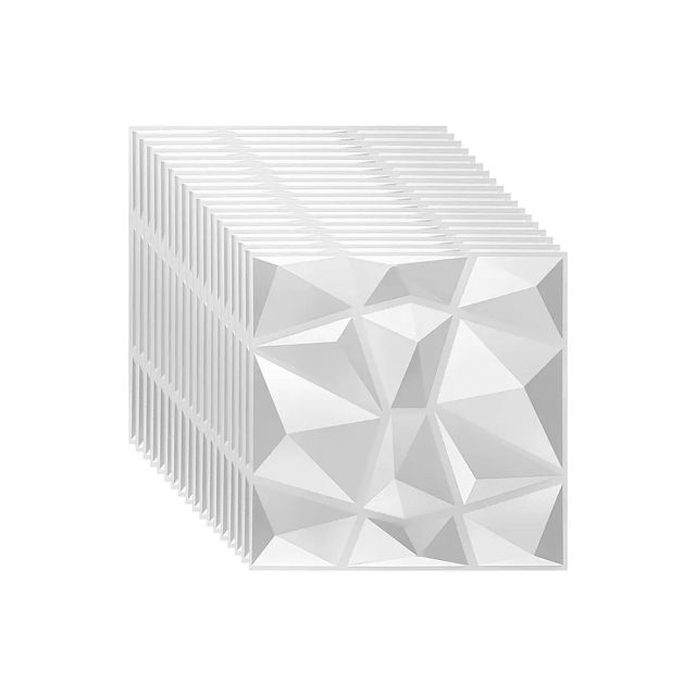 50x50cm PVC Three-dimensional Board, Decoration Wall Panel - White (x100)