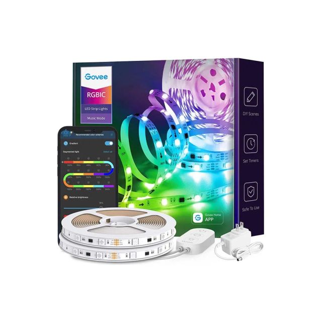 Govee RGBIC LED Strip Lights with App Control H6126, 2*5m Segmented Color and Music Sync - For Home Decor - OPEN BOX