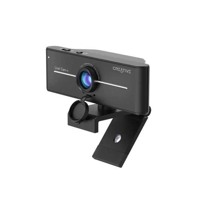 Creative Live! Cam Sync 4K UHD USB Webcam with Backlight Compensation, Up to 40 FPS, 95° Wide-Angle Lens, Privacy Lens, Built-in Mics, Plug & Play for PC and Mac