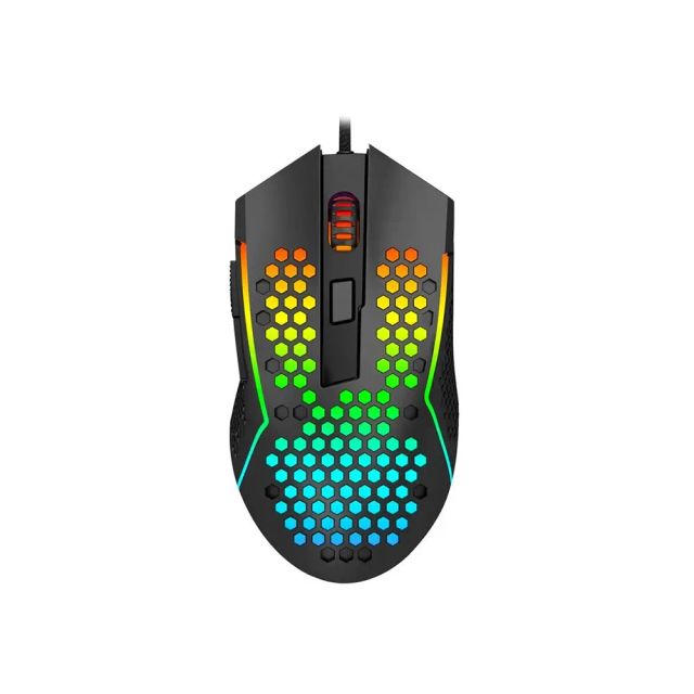 Redragon Reaping M987P-K USB Wired Lightweight RGB Gaming Mouse 1200 DPI Programmable Ultralight HoneyComb - Black