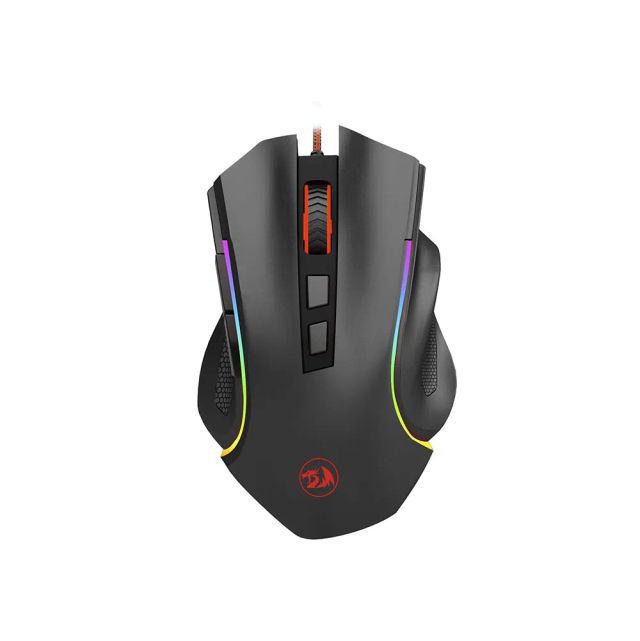 Redragon M607 Griffin Gaming Mouse, Pixart PMW3212 7200 DPI Optical Sensor, RGB Customisable Lighting, 7 Programmable Buttons, Integrated Memory, Switches 10 Million Clicks - Black