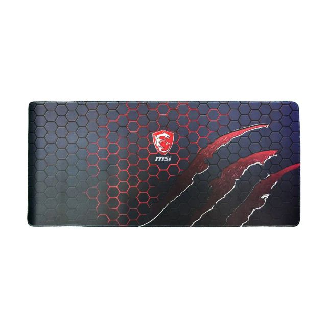 Gaming Mouse Pad, 90X40cm Large Computer Mouse Mat with MSI Logo, for Desktop, Non-slip Rubber Base Water Resistant Stitched Edge