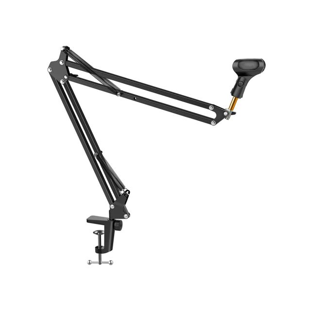 Aswar AS-ST500 Microphone Stand Boom Arm Microphone Stand, Adjustable 360° Rotatable Microphone Arm, Mic Arm Desk, Table Stand - Foldable Scissor Arm and Built-in Cable Management