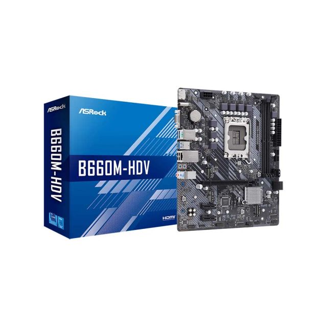ASRock B660M MicroATX, B660M-HDV Intel B660 Series CPU (LGA1700) Compatible, DDR4, PCIe 4.0 Motherboard