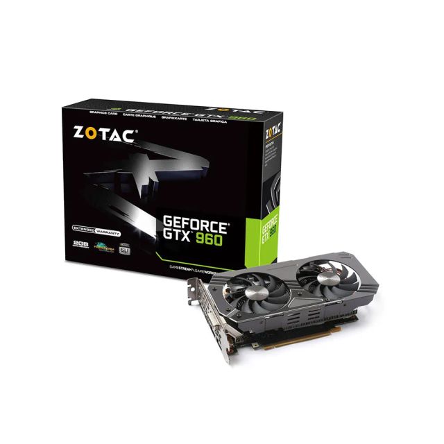 Zotac Nvidia GeForce GTX 960 2GB GDDR5 PCI Express 3.0 HDMI DVI DisplayPort SLI Ready Graphic Card