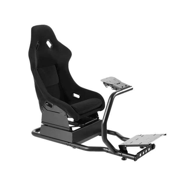 GAMEON Pro Racing Simulator Cockpit With Gear Shifter and Racing Wheel Mount - Black GOMPR-5091