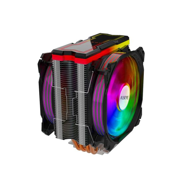 ALSEYE M120D ARGB CPU Air Cooler, 4 Direct Contact Heatpipes, Dual ARGB Fans - Black