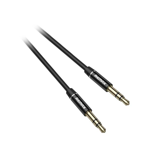 Remax Audio Cable 3.5mm Aux L100, 1000mm Long, Durable and Soft, Stable Signal Transmission, High Fidelity - Black