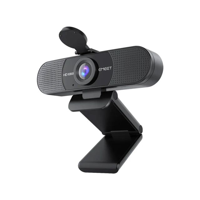 EMEET SmartCam C960, 1080P Webcam with Microphone, Web Camera, 2 Mics Streaming Webcam, 90°View Computer Camera, Plug and Play USB Webcam for Online Calling/Conferencing, Zoom/Skype/Facetime/YouTube, Laptop/Desktop - OPEN BOX